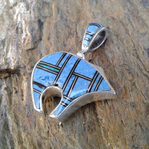 Jewelry - Sterling Silver Reversible Bear Fetish  Pendant